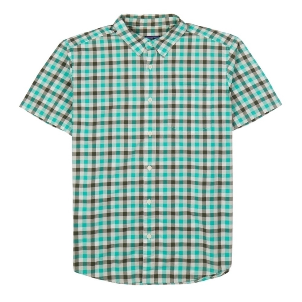 Patagonia Men's Green Fezzman Shirt Medium Button Down Short Sleeve Collar